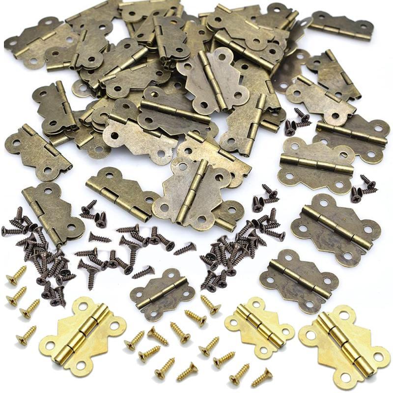 Furniture Hardware Antique - 10/20 szt. Zawias ze śrubami, zawias