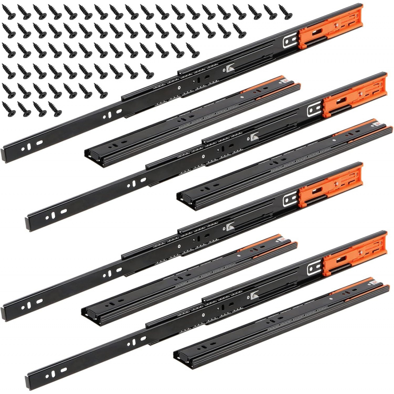 Furniture Rails Hardware - 2 szt. Metalowe prowadnice do szuflad